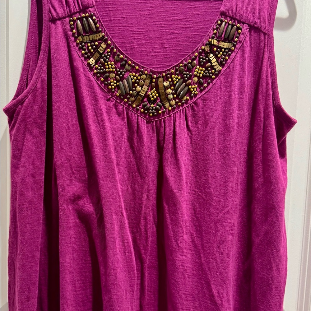 Ana Embellished Pink Sleeveless Top
